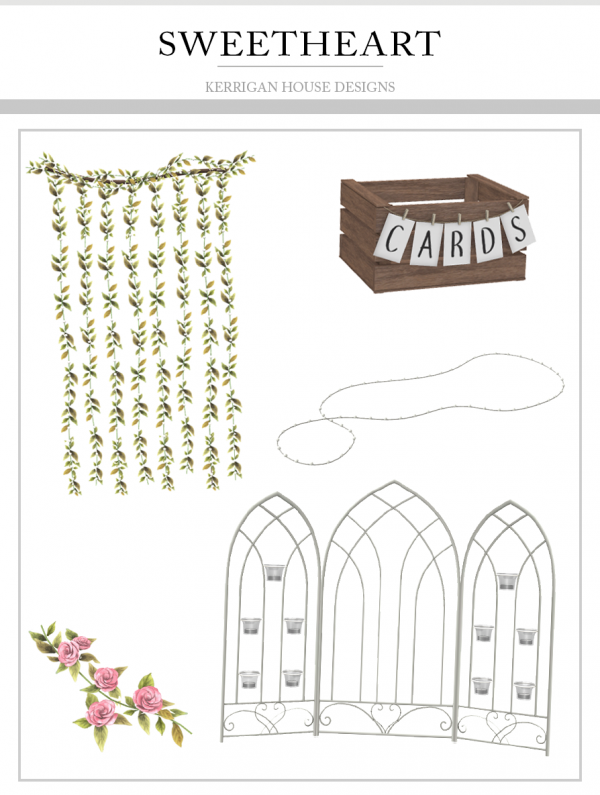 Mix [KHD] Sweetheart Decor Set by kerriganhouse - The Sims 4 Custom Content