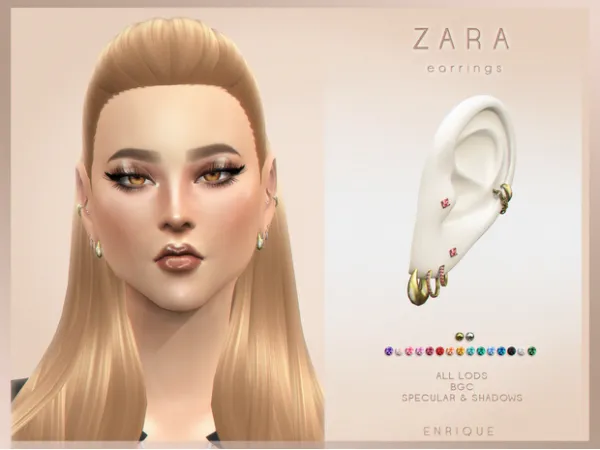 Mix Zara Earrings by simsfinds - The Sims 4 Custom Content