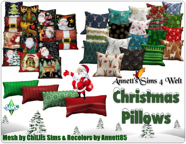 Mix Christmas Pillows by simsfinds - The Sims 4 Custom Content
