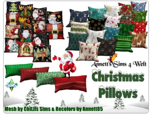 Christmas Pillows by Annett's Sims 4 Welt * ASW