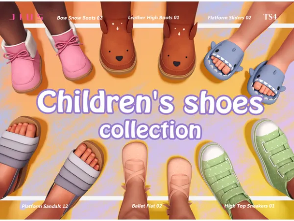 Mix Children's shoes collection 01 by simsfinds - The Sims 4 Custom Content