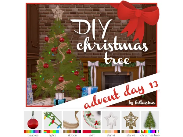 Maxis Match Advent Day 13 DIY Christmas Tree by Bellassims - The Sims 4 Custom Content