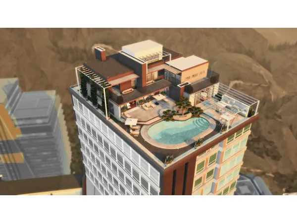 Mix LUXURY PENTHOUSE WITH 5 BEDROOMS by simsfinds - The Sims 4 Custom Content