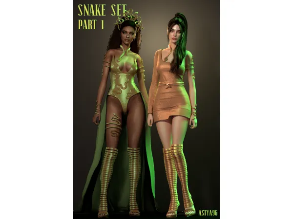 Alpha November Collection 2022 Snake Set Part 1 by astya96 - The Sims 4 Custom Content