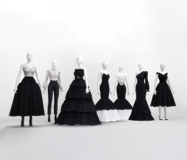 Maxis Match Black Couture (20 Color) by simsfinds - The Sims 4 Custom Content