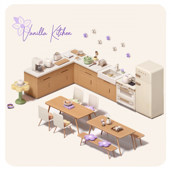 Mix Vanilla Kitchen by aira-cc - The Sims 4 Custom Content