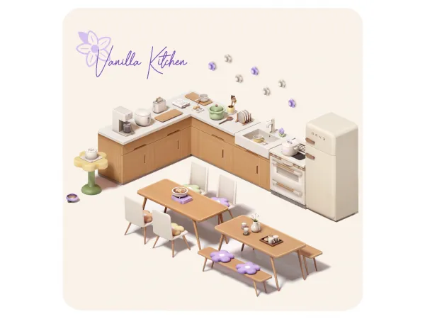 Mix Vanilla Kitchen by Aira - The Sims 4 Custom Content