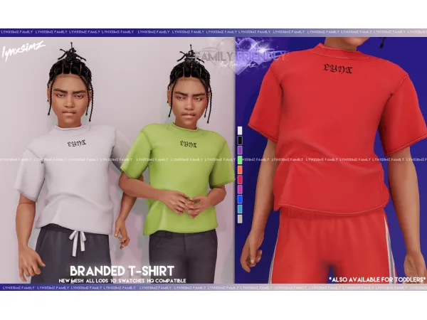 Alpha Branded T Shirt Child by lynxsimz - The Sims 4 Custom Content