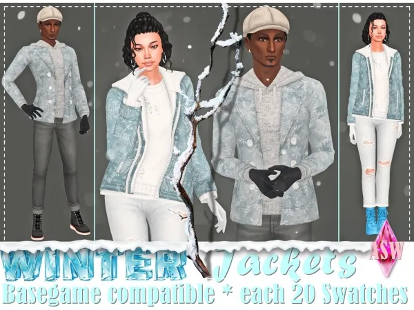 Maxis Match Winter Jackets by Annett's Sims 4 Welt ASW - The Sims 4 Custom Content