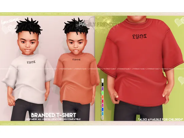 Alpha Branded T Shirt Toddler by lynxsimz - The Sims 4 Custom Content