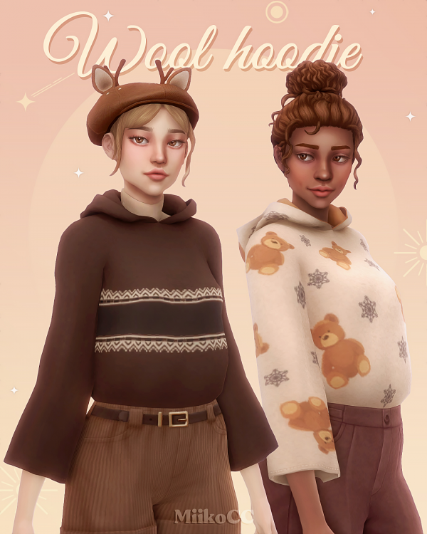 Maxis Match Wool hoodie by simsfinds - The Sims 4 Custom Content