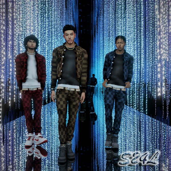 Alpha The set Jacket and Jeans by simsfinds - The Sims 4 Custom Content