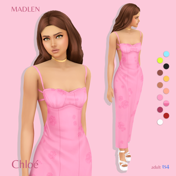 Maxis Match Chloé Dress by madlensims - The Sims 4 Custom Content