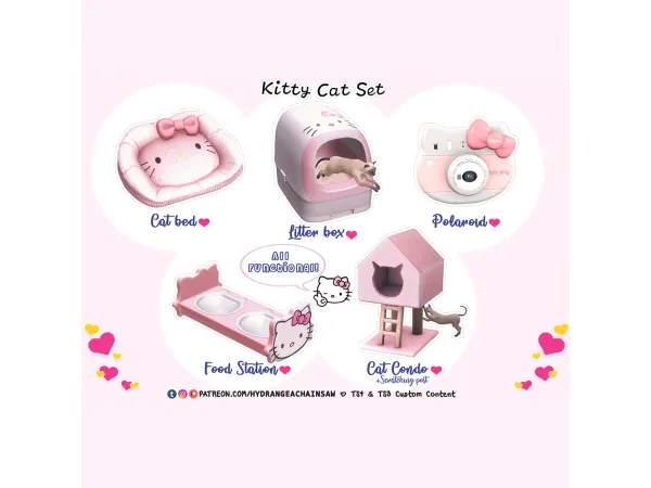 Mix Kitty Cat Set by hydrangeachainsaw - The Sims 4 Custom Content