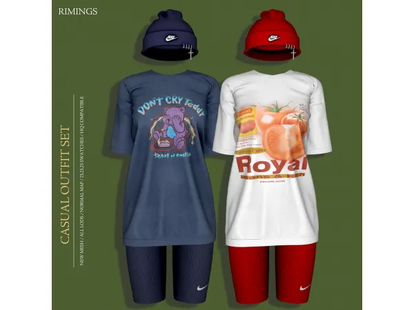 Alpha [RIMINGS] Casual Outfit Set by RIMINGS - The Sims 4 Custom Content