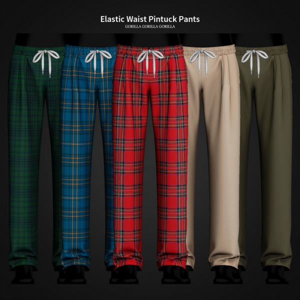 Alpha Elastic Waist Pintuck Pants by simsfinds - The Sims 4 Custom Content