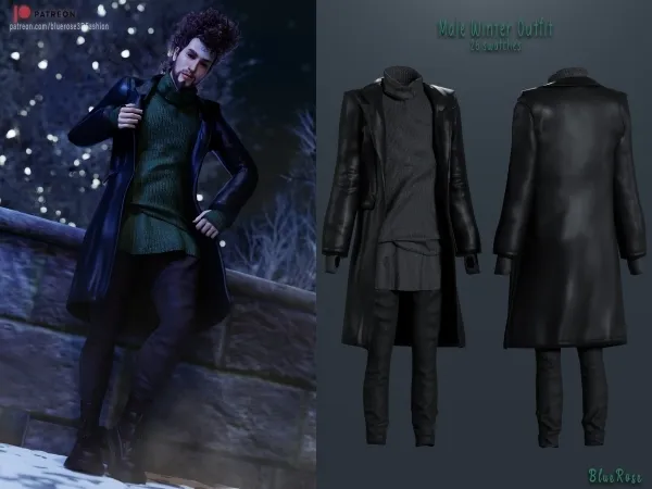 Alpha Male winter Outfit BRsims - The Sims 4 Custom Content