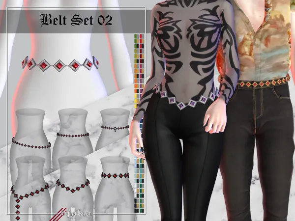 Mix Belt Set 02 by simsfinds - The Sims 4 Custom Content