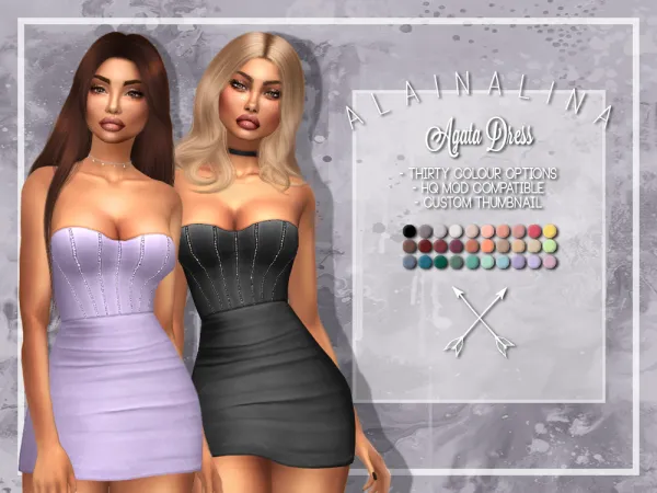 Maxis Match Agata Dress by alainalina - The Sims 4 Custom Content