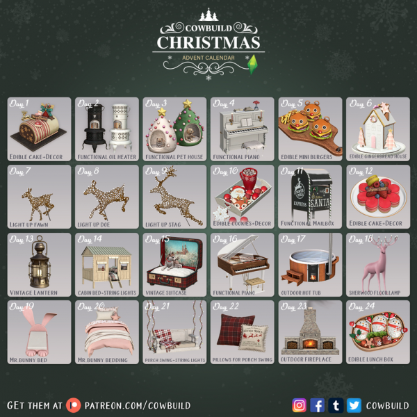 Alpha December 2021 Advent Calendar (Free) by cowbuild - The Sims 4 custom content
