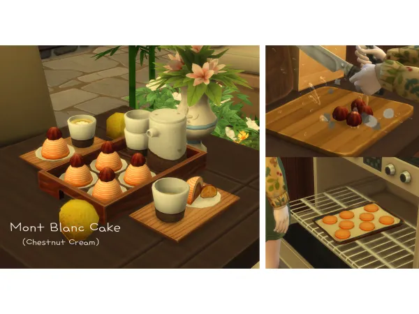 Maxis Match November 2022 Recipe_Mont Blanc Cake by ONI - The Sims 4 Custom Content