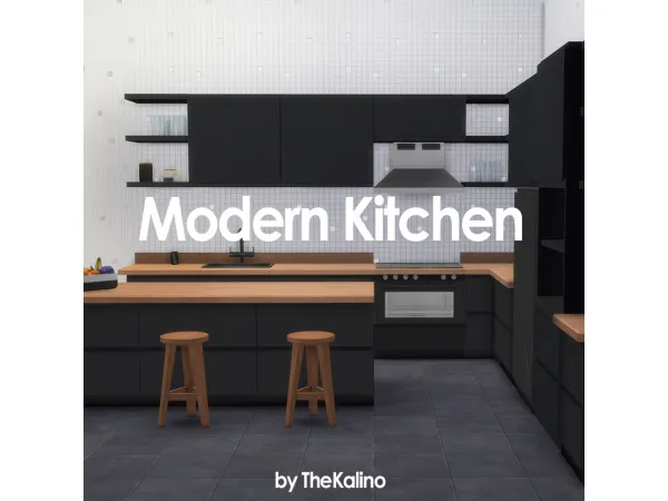 Maxis Match Modern Kitchen Set - The Sims 4 Custom Content