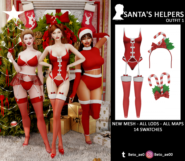 Alpha Santa's helpers (V1) by simsfinds - The Sims 4 Custom Content
