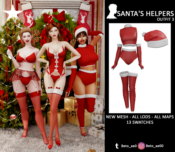 Alpha Santa's helpers (V3) by simsfinds - The Sims 4 Custom Content