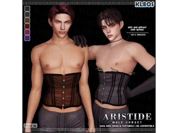 Alpha Aristide Male Corset - The Sims 4 Custom Content