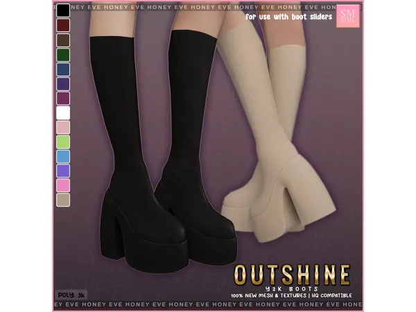 Mix Outshine Y2K Boots - The Sims 4 Custom Content