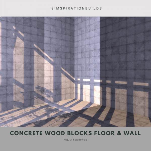 Mix Concrete Wood Blocks Walls Floors by simsfinds - The Sims 4 Custom Content