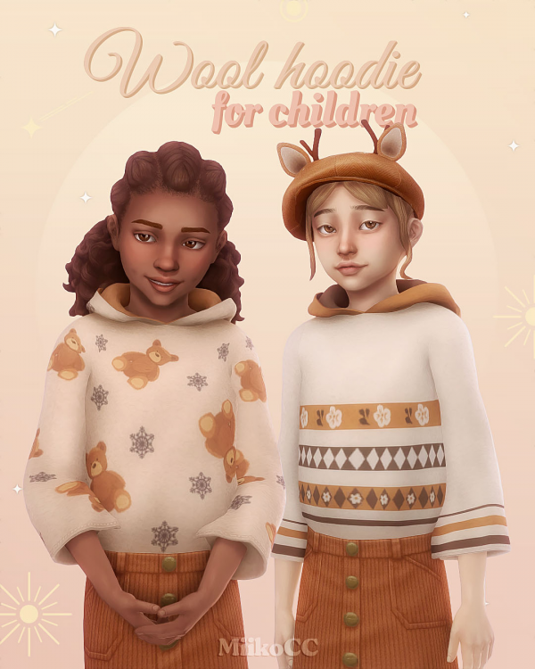 Maxis Match Wool hoodie for children by simsfinds - The Sims 4 Custom Content