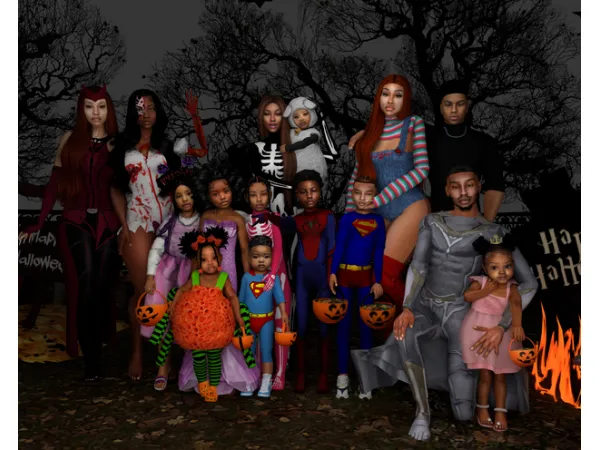 Alpha Happy Halloween SET by ClaiKim Sim - The Sims 4 Custom Content