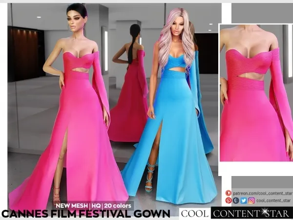 Alpha Cannes Film Festival Gown cool_content_star by cool_content_star - The Sims 4 Custom Content