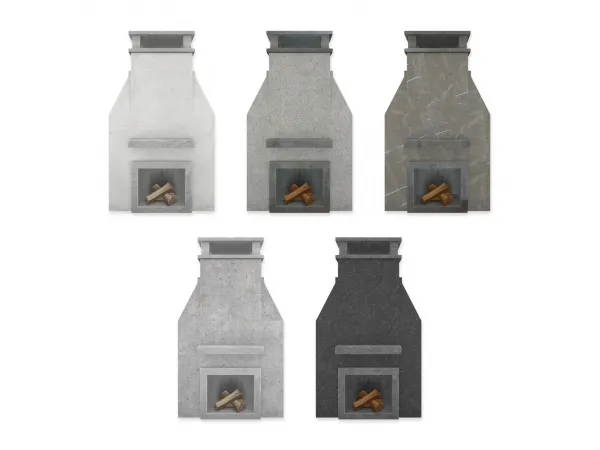 Mix RH Outdoor Stone Fireplace by SimPlistic - The Sims 4 Custom Content