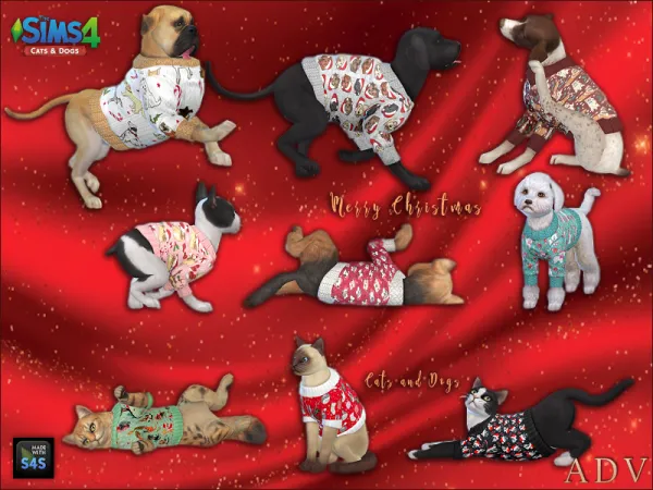 Alpha CLOTHING FOR CATS AND DOGS by ADV_Mabra - The Sims 4 Custom Content