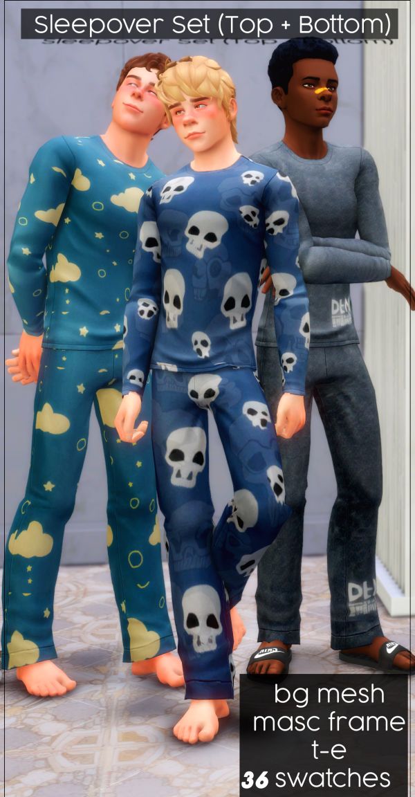 Maxis Match Sleepover Set (top bottom) by simsfinds - The Sims 4 Custom Content