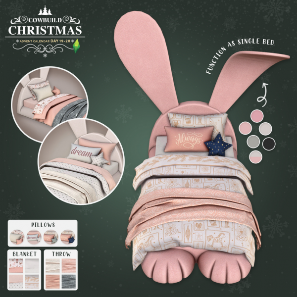 Alpha MrBunny Bed by cowbuild - The Sims 4 Custom Content