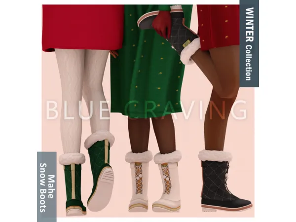 Alpha Blue Craving Mahe Snow Boots by bluecraving - The Sims 4 Custom Content