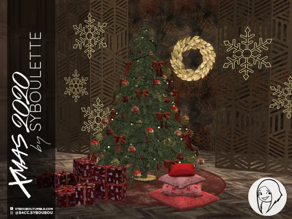 Alpha Christmas Tree 2020 Set by syboulette - The Sims 4 Custom Content