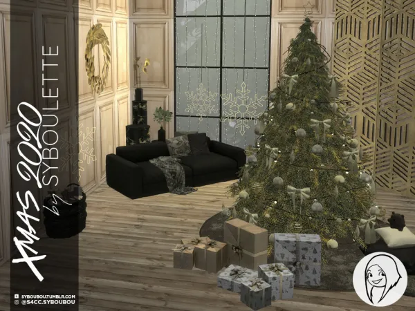 Alpha christmas tree 2 2020 set by simsfinds - The Sims 4 Custom Content