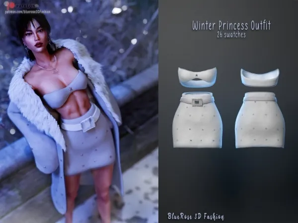 Alpha Winter Princess Outfit BRsims by bluerose-sims - The Sims 4 Custom Content