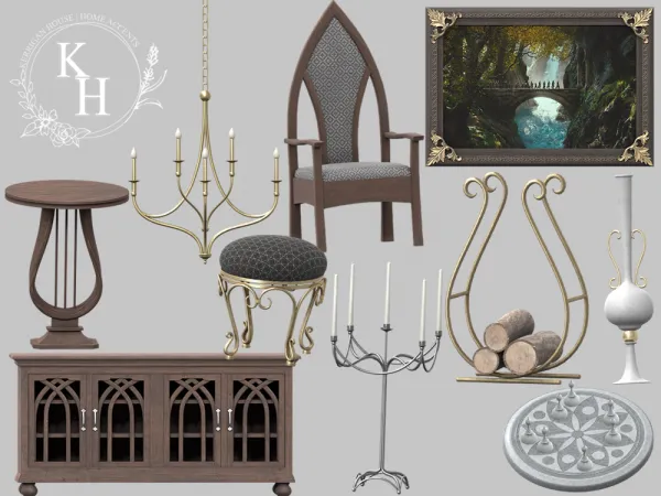 Alpha [khd] lorrania parlor set by kerriganhouse - The Sims 4 Custom Content