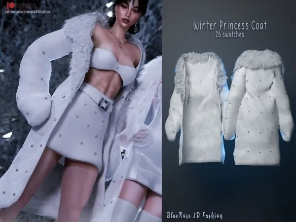 Alpha Winter Princess Coat BRsims by bluerose-sims - The Sims 4 Custom Content