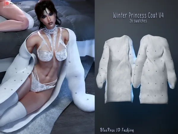 Alpha Winter Princess Coat v4 BRsims by bluerose-sims - The Sims 4 Custom Content