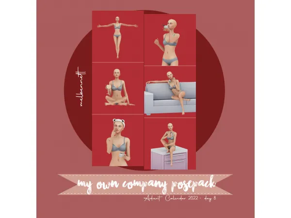 Mix Advent Calendar 2022 8 My Own Company Posepack by melbennett - The Sims 4 Custom Content