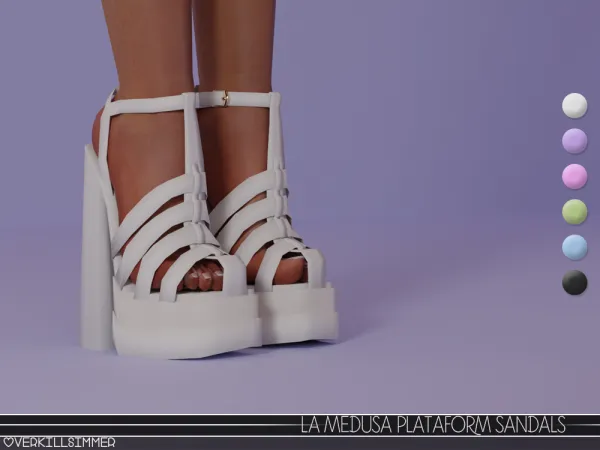 Alpha La Medusa plataform sandals by overkillsimmer - The Sims 4 Custom Content