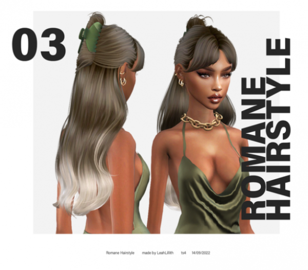Alpha Romane Hairstyle by simsfinds - The Sims 4 Custom Content