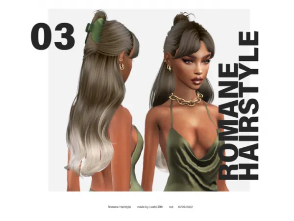 Alpha Romane Hairstyle by leahlillith - The Sims 4 Custom Content