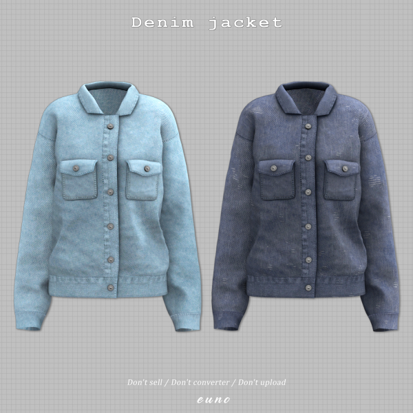 Alpha Denim jacket by euno - The Sims 4 Custom Content